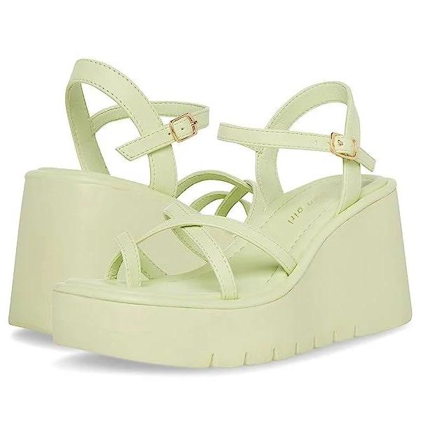 Madden Girl Women's Sandal Citron Wedge Strappy Vault Sandal 7.5