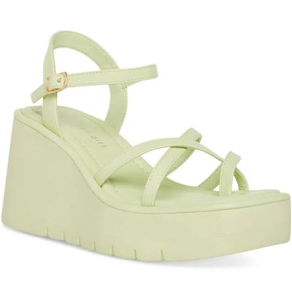 Madden Girl Women's Sandal Citron Wedge Strappy Vault Sandal 8.5