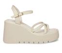 Madden Girl Women's Sandal Light Taupe Wedge Strappy Vault Sandal 7.5