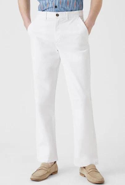 Maine Mens Premium Chino Trousers (White) (40S)