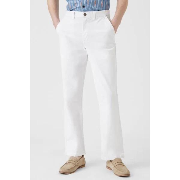 Maine Mens Premium Chino Trousers (White) (42S)