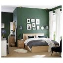 Malm Bed Frame, High, W 4 Storage Boxes, White Stained Oak Veneer