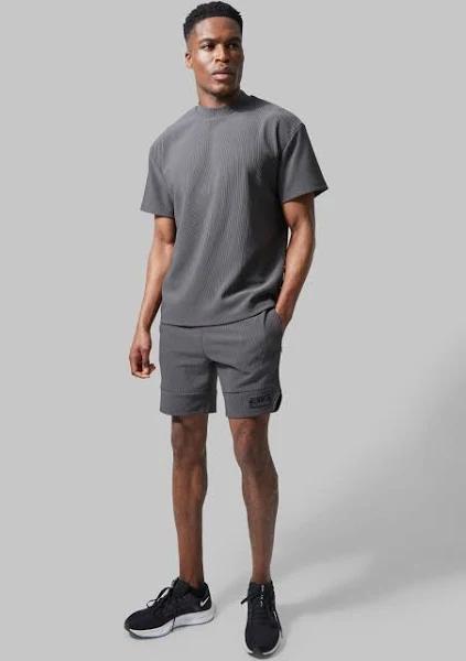 Man Active Oversized Textured Short Set