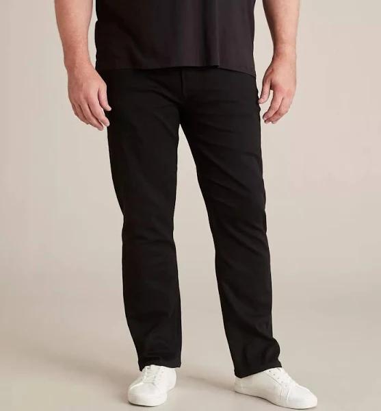 Man Plus Straight Stay Black Stretch Jeans