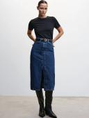 Mango - 100% Cotton T-Shirt Black - L - Woman