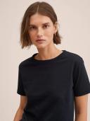 Mango - 100% Cotton T-Shirt Black - L - Woman