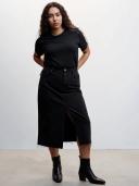 Mango - 100% Cotton T-Shirt Black - L - Woman
