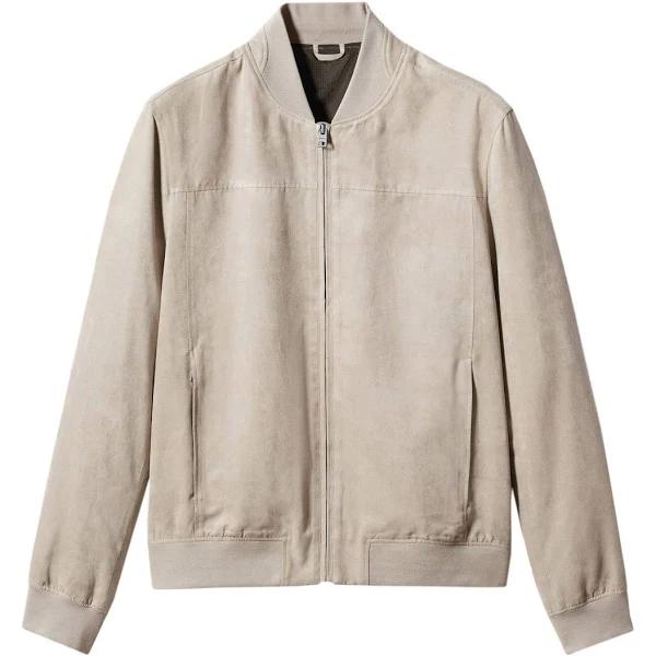 Mango Man - Suede-effect Bomber Jacket Beige - M - Man