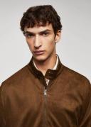 Mango Man - Suede-effect Bomber Jacket Cognac - S - Man