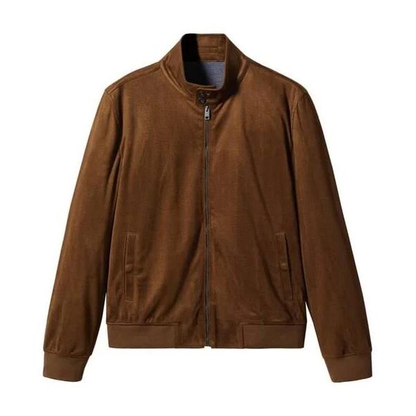 Mango Man - Suede-effect Bomber Jacket Cognac - XXL - Man