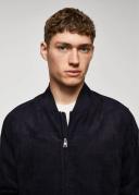 Mango Man - Suede-effect Bomber Jacket Navy - L - Man