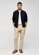 Mango Man - Suede-effect Bomber Jacket Navy - L - Man