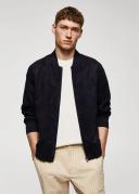 Mango Man - Suede-effect Bomber Jacket Navy - L - Man