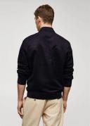 Mango Man - Suede-effect Bomber Jacket Navy - L - Man