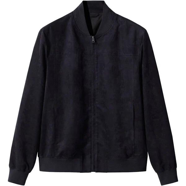 Mango Man - Suede-effect Bomber Jacket Navy - XL - Man