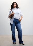 Mango - Wideleg Mid-Rise Jeans Dark Blue - 46 - Woman