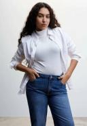 Mango - Wideleg Mid-Rise Jeans Dark Blue - 46 - Woman