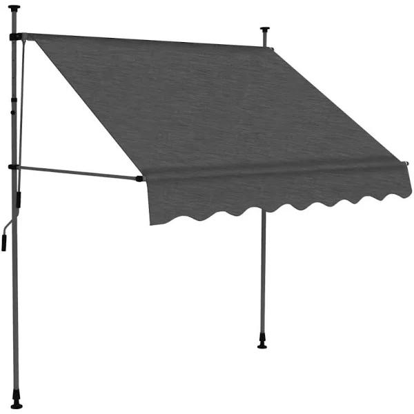 Manual Retractable Awning With LED 200 cm Anthracite vidaXL