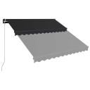 Manual Retractable Awning With LED 300x250 cm Anthracite vidaXL