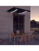Manual Retractable Awning With LED 300x250 cm Anthracite vidaXL