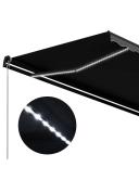 Manual Retractable Awning With LED 350x250 cm Anthracite vidaXL