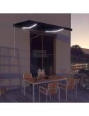 Manual Retractable Awning With LED 350x250 cm Anthracite vidaXL