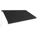 Manual Retractable Awning With LED 350x250 cm Anthracite vidaXL