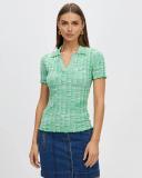 Marcs Lauren Space Dye Knit Polo in Verde/Ivory Green S