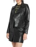 Marcs Miyu Leather Biker Jacket in Black 8