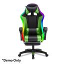 Mason Taylor 908 Racing Gaming Chair with RGB LED Lights Belt PVC Leather Seat - Green