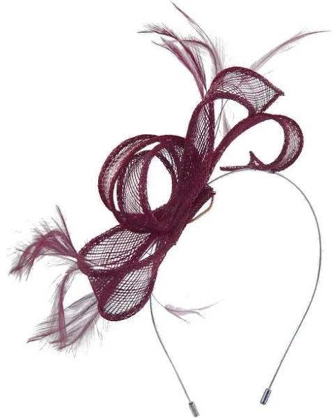 Max and Ellie Sinamay Fascinator in Blackcurrant (Purple)