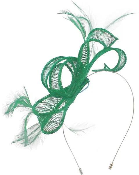 Max and Ellie Sinamay Fascinator in Jade (Green)