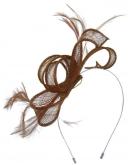 Max and Ellie Sinamay Fascinator in Tobacco (Brown)