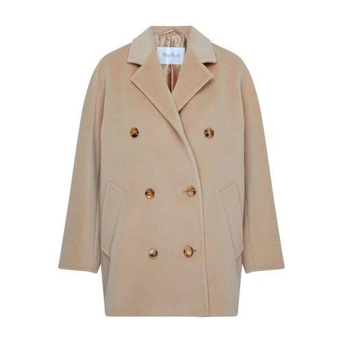 Max Mara Double-Breasted Wool Coat - Beige - 38