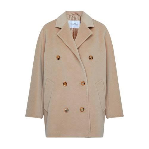 Max Mara Double-Breasted Wool Coat - Beige - 42