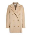 Max Mara Double-Breasted Wool Coat - Beige - 48