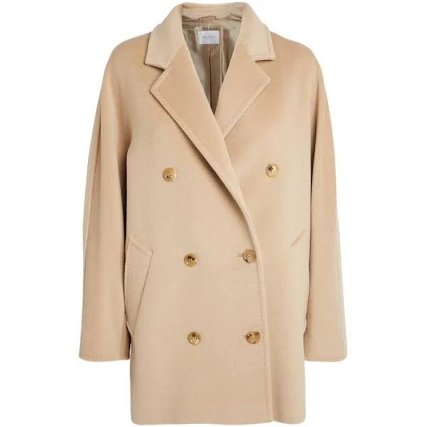 Max Mara Double-Breasted Wool Coat - Beige - 48