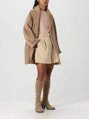 Maxmara Short Casual Style Wool Plain Party Style Office Style, Brown, IT42
