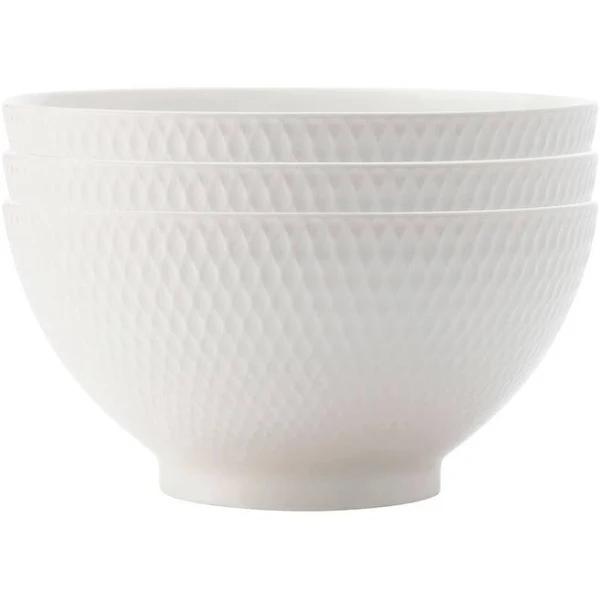 Maxwell & Williams White Basics Diamonds Noodle Bowl 20cm Set of 3
