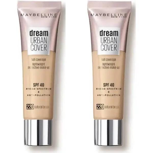 Maybelline Dream Urban Cover Full Coverage SPF40 220 Natural Beige 30ml x 2