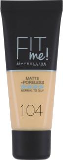 Maybelline Fit Me Matte & Poreless Foundation 104 Soft Ivory 30ml