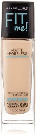 Maybelline Fit Me Matte + Poreless Liquid Foundation Makeup, Natural I