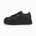 Mayze Stack Leather Women's Sneakers in Black, Size 8.5 by Puma