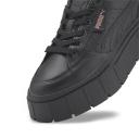 Mayze Stack Leather Women's Sneakers in Black, Size 8.5 by Puma
