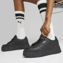 Mayze Stack Leather Women's Sneakers in Black, Size 8.5 by Puma