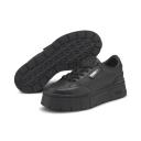 Mayze Stack Leather Women's Sneakers in Black, Size 8.5 by Puma