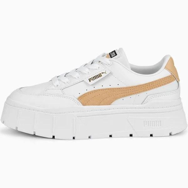 Mayze Stack Sneakers Women in White/Light Sand, Size 9 by Puma