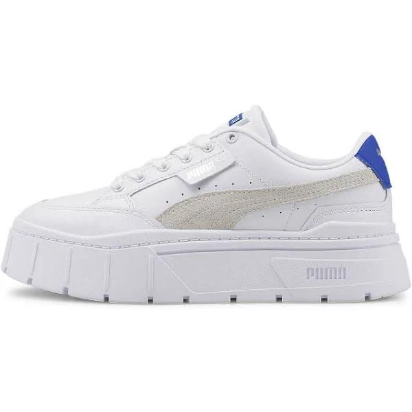 Mayze Stack Sneakers Women in White/Royal Sapphire, Size 6 by Puma