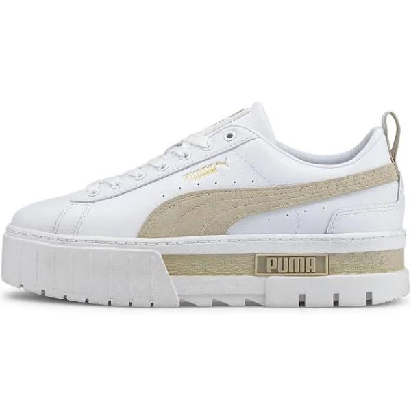 Mayze Women's Sneakers in White/Peyote, Size 6.5 by Puma