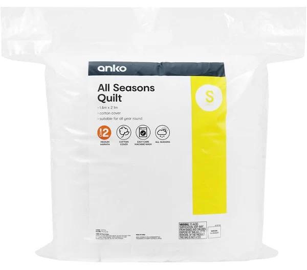 Medium Warmth All Seasons Quilt - Single Bed